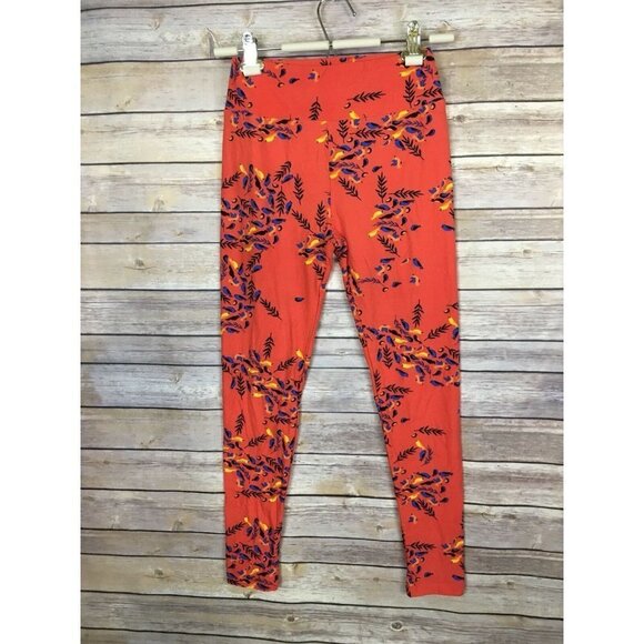 Lularoe OS Bird Print Leggins Unicorn Stretchy - Picture 1 of 8